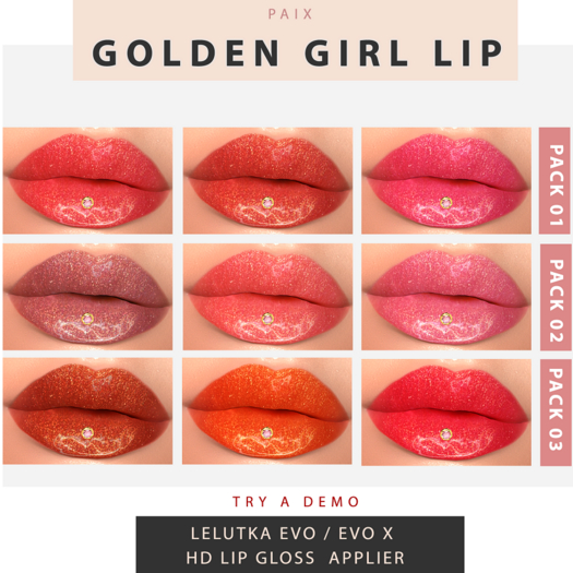 Second Life Marketplace [PX] Golden Girl Lipstick/LIP Glitter Plump